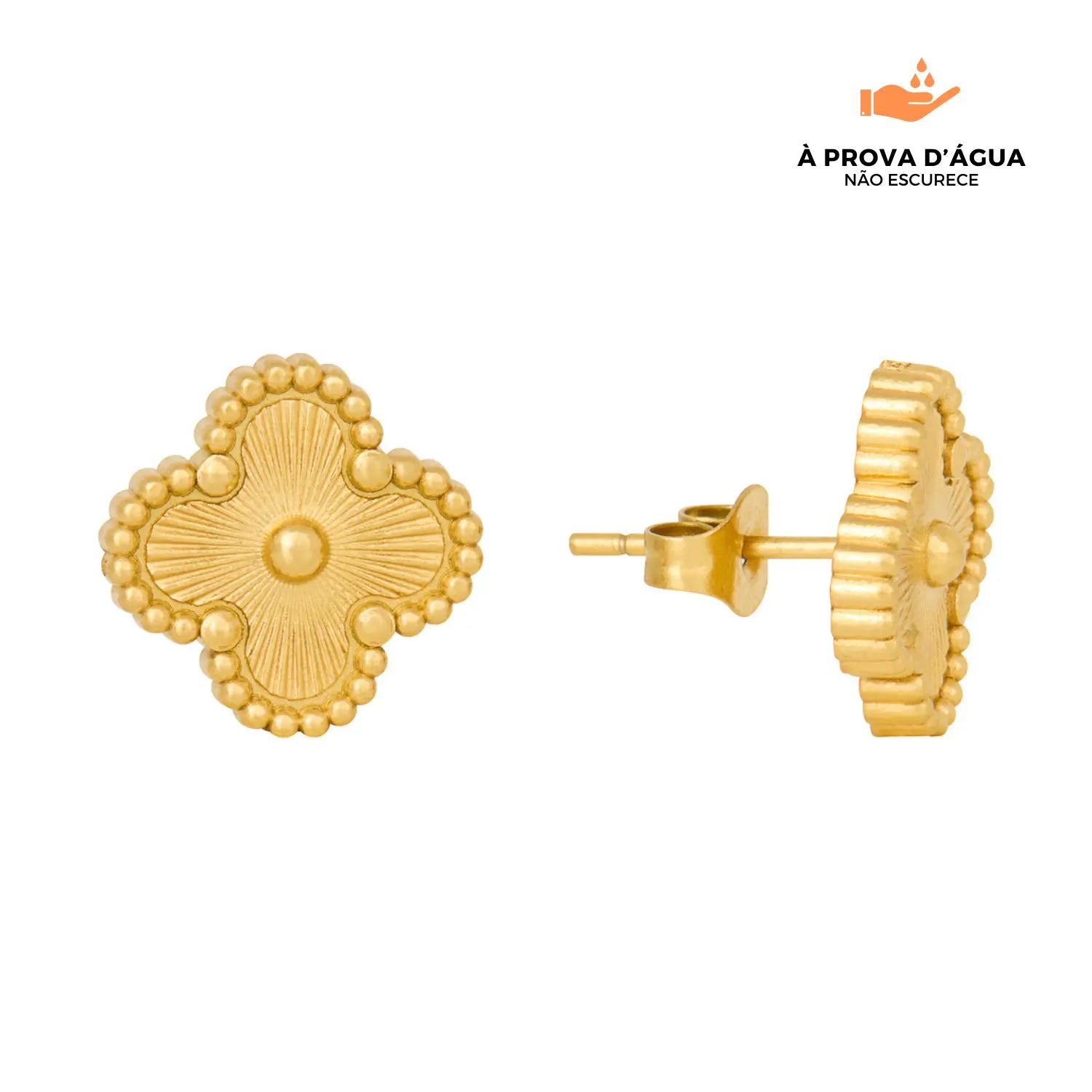 Brincos de Trevo Dourado