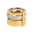 Anel Triplo Fileiras de Pedras Brilhantes