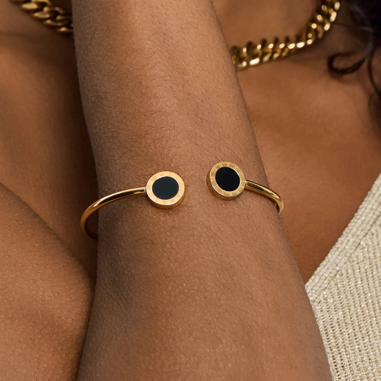 Bracelete Ônix Meia Lua