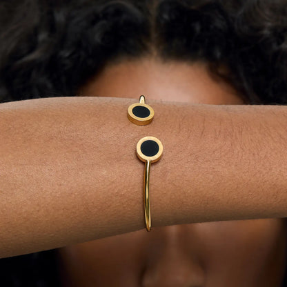 Bracelete Ônix Meia Lua