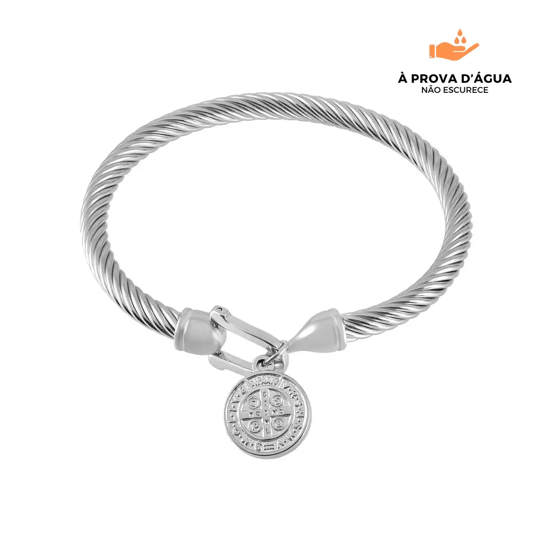 Bracelete com Pingente de São Bento