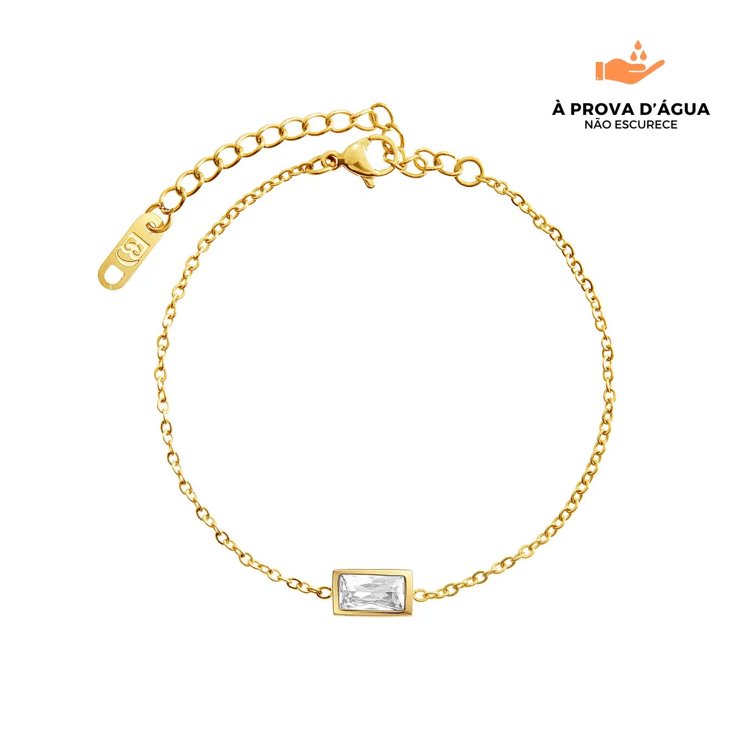 Pulseira Cristal Retangular