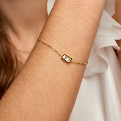 Pulseira Cristal Retangular