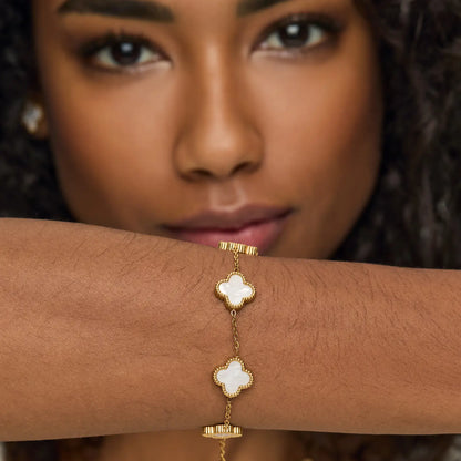 Pulseira Trevo Branco